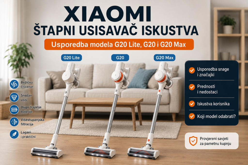 Xiaomi štapni usisavači G20 Lite, G20 i G20 Max