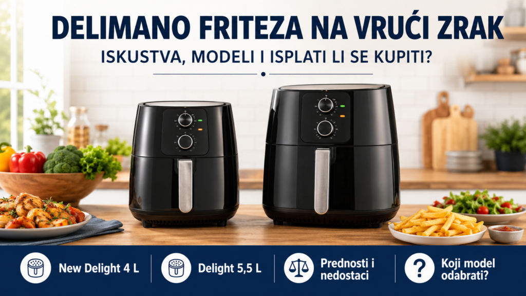 Delimano friteze na vrući zrak New Delight 4 L i Delight 5,5 L