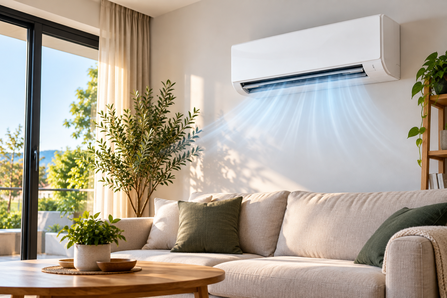 Midea klima uređaj u modernom dnevnom boravku